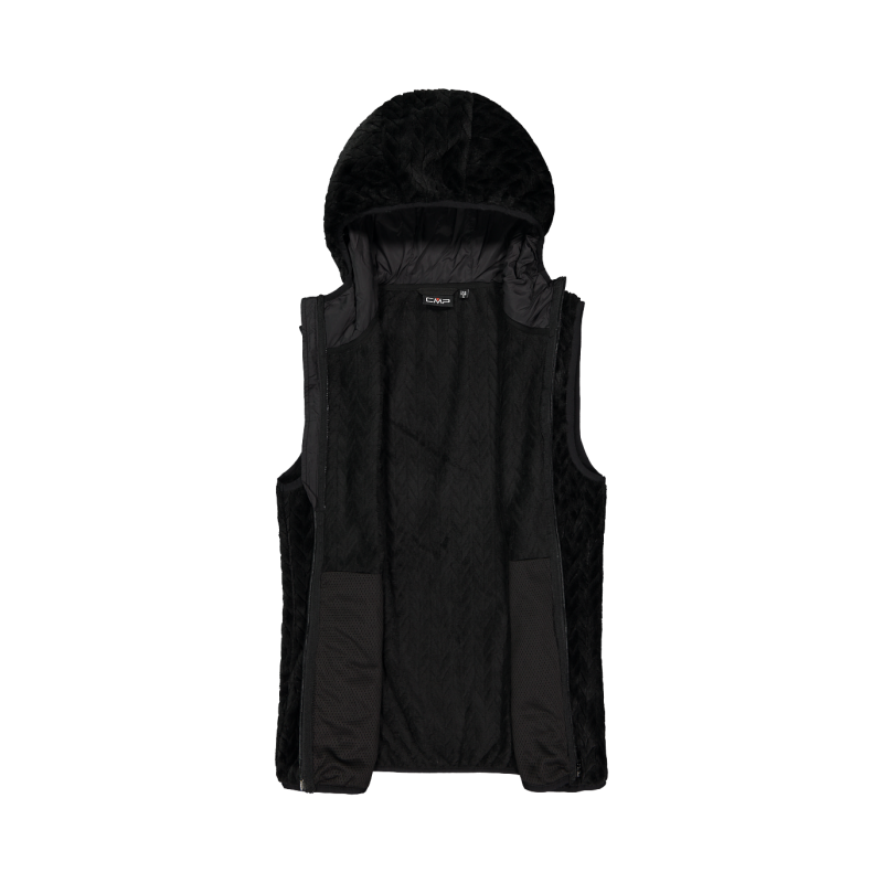 Gilet in pile da donna HighLoft con trama a rombi e cappuccio cmp 31P1716