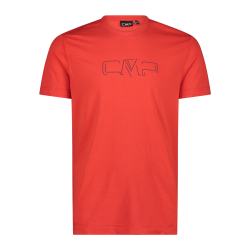 T-shirt stretch da uomo con logo in cotone cmp