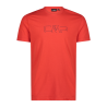 T-shirt stretch da uomo con logo in cotone cmp