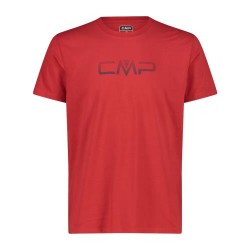 T-shirt stretch da uomo con logo in cotone CMP