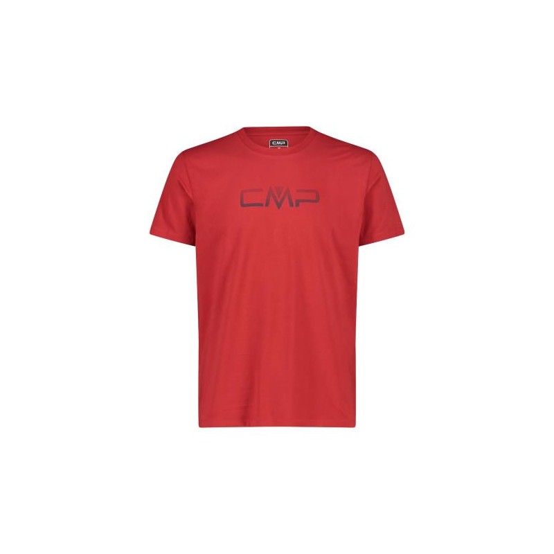 T-shirt stretch da uomo con logo in cotone CMP