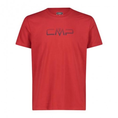 T-shirt stretch da uomo con logo in cotone CMP