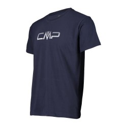 T-shirt stretch da uomo con logo in cotone CMP