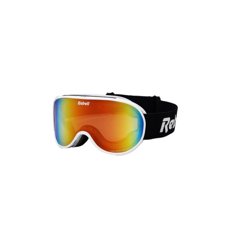 MASCHERA DA SCI DOPPIA LENTE SPECCHIO ROSSO ANTIFOG REBELL